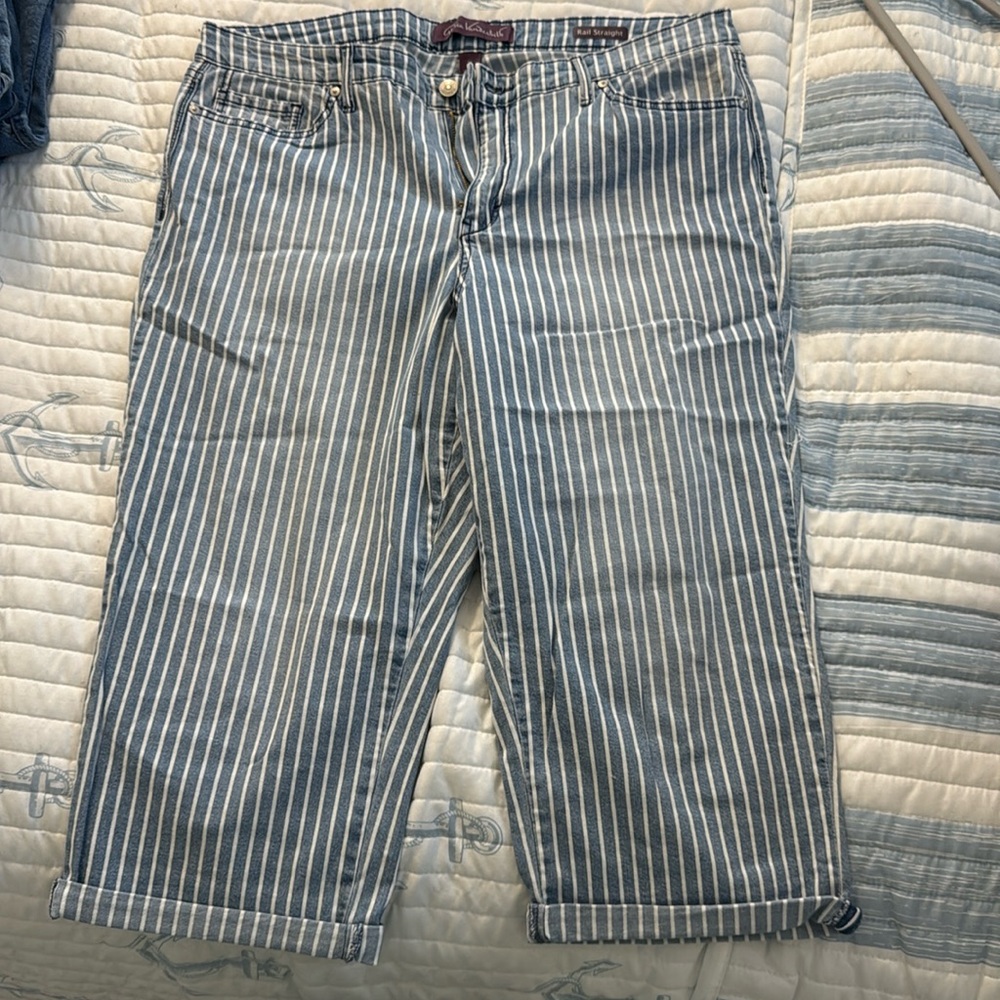 Gloria Vanderbilt Rail Straight Stripe Capri Pants